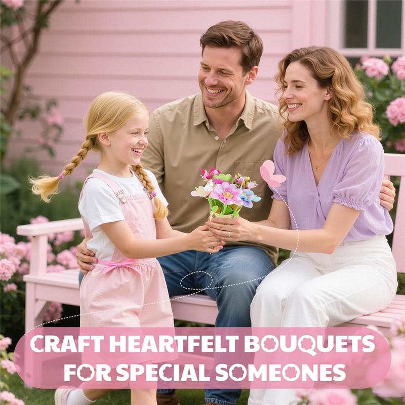 M-Modern-Flower Making Kits For Kids, DIY Fabric Flower Bouquets Kit, Birthday Christmas Gifts For Girls Boys Teens