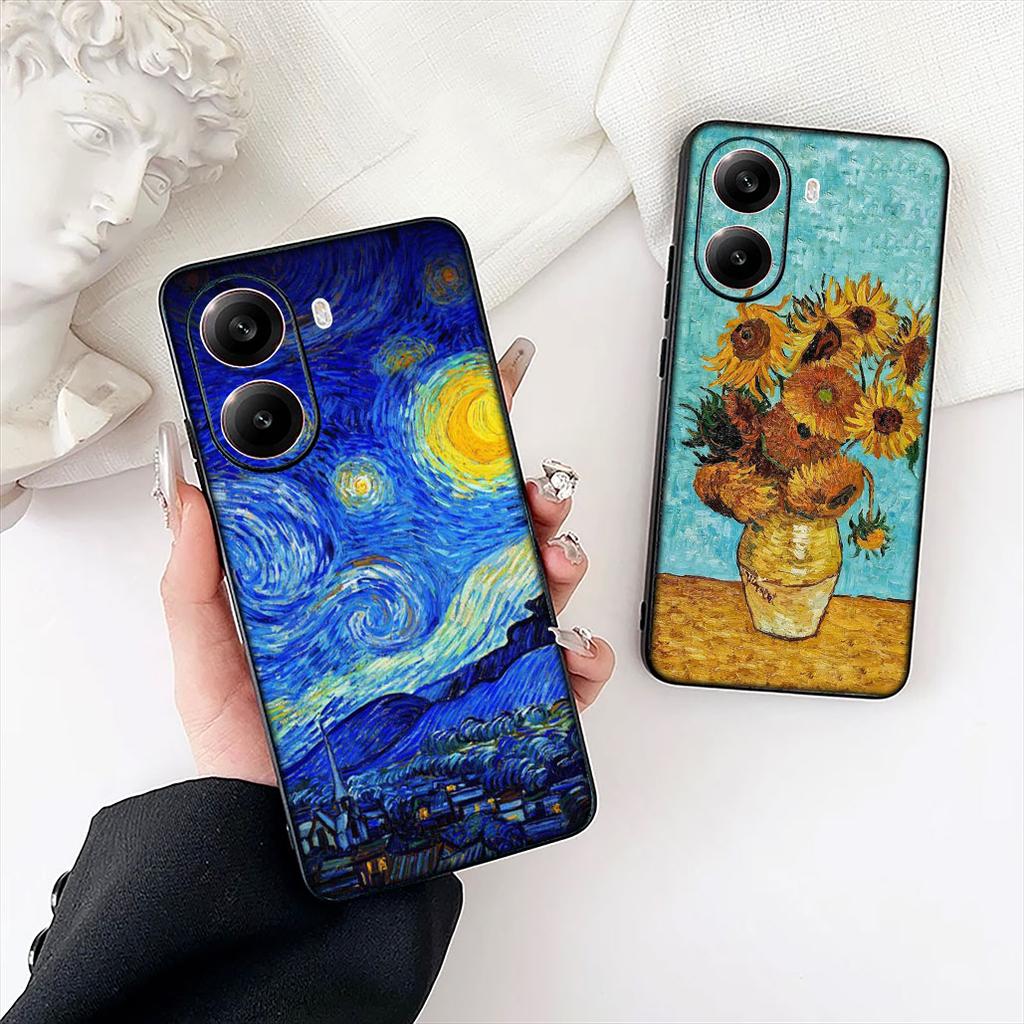 Van Goghs Starry Night Phone Case for Xiaomi Redmi Note 12 11 10 A3 Pro 10A 10C 12C Note12 5G Protective Cover