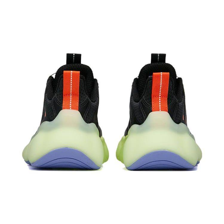 Anta Kids Huaxing Comfortable Non-Slip Shock Absorbing Wear-Resistant Low-Top Casual Shoes Kids Sneaker Black Green 312238888-6