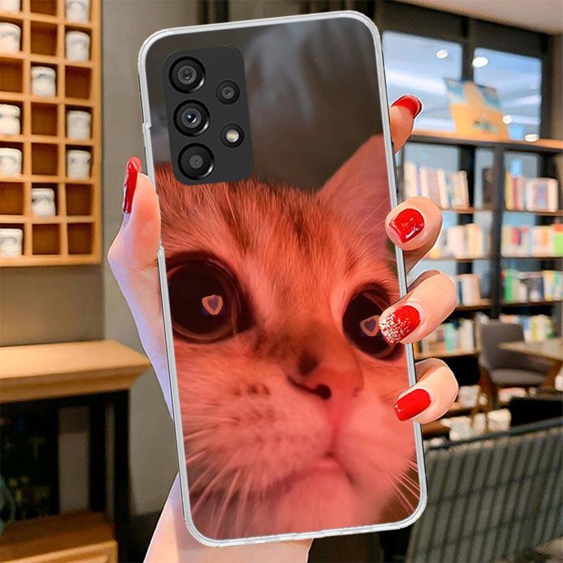 Pet Cat Funny Memes Phone Case For Samsung Galaxy A12 A22 A32 A52 A72 A02S Phone Case Note 20 Ultra 10 S10 Plus A51 A71 A50S A20