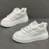 Fashion Men's White Sports Shoes 2025 Spring New Non Slip Platform Sneakers Comfortable Fashion Lace Up Height Increase Casual Shoes