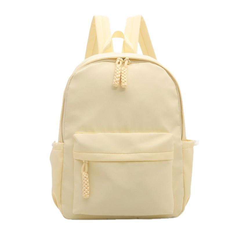 Schoolbag: Korean style niche, high-look, double backpack for women, Japanese sweet, fresh, solid color backpack, school bag for primary and middle