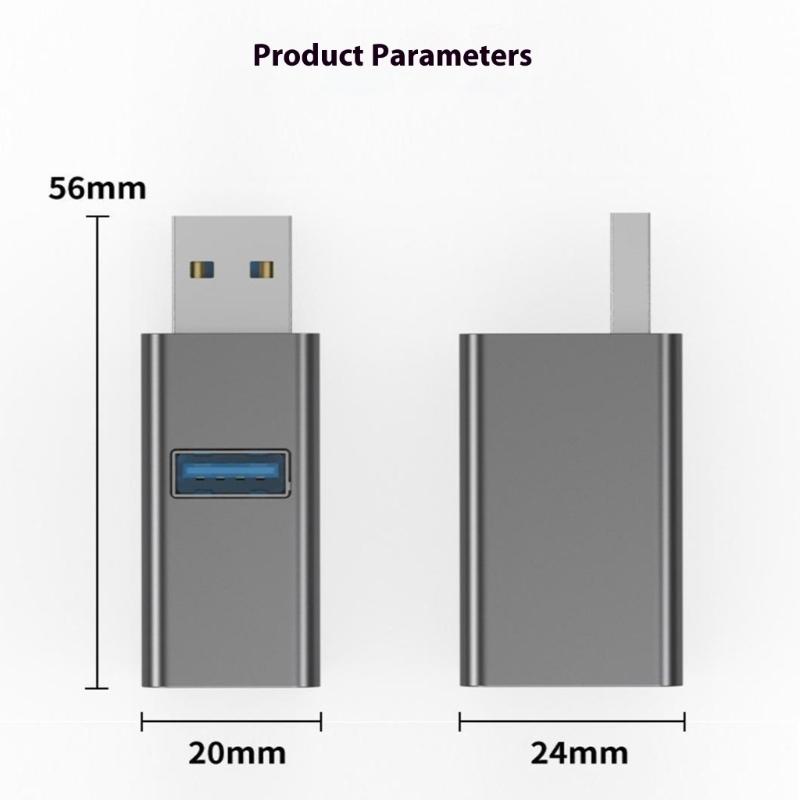 Compactly 3 In 1 USB3.0 Adapter Plugs and Play USB3.0 Hubs 3Port USB Expander Metal Construction MultiDevice Connectivity