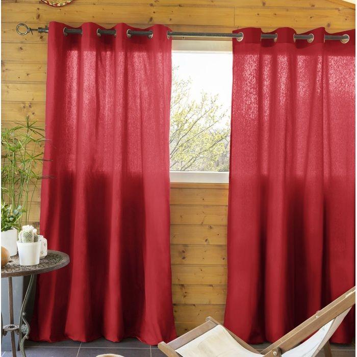 Rideau en coton 140 x 260 cm Kala Cerise