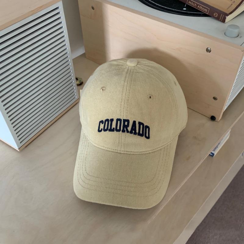 Hat Female peaked cap Deepened and widened face Small soft top baseball cap Men's versatile letter embroidered sun hat