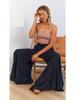 2025 European & American Women's High-waisted Long Wide-leg Summer Culottes with Elastic Waistband