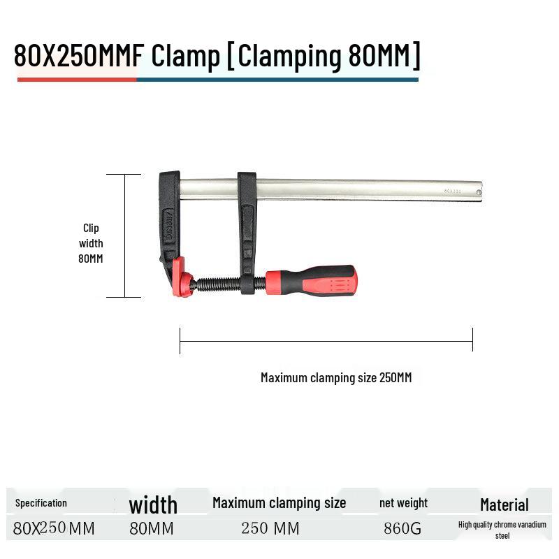 Deutsche Heavy-Duty Federstahl F-Klemme für Holzbearbeitung und Steinspleißarbeiten