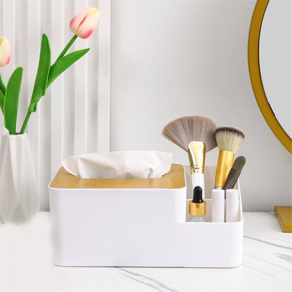 New Box Grid Tissue Dispenser Glove Box Plastic Paper Towel Holder Desktop Napkin Case Plastic Bamboo Paper Box Organizer