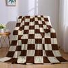 Braun-Beige Karomuster Flanelldecke Warm Weich Halloween Weihnachten Sofa Warm Gemütlich Dekoratives Dekor Geschenk für Alle Jahreszeiten