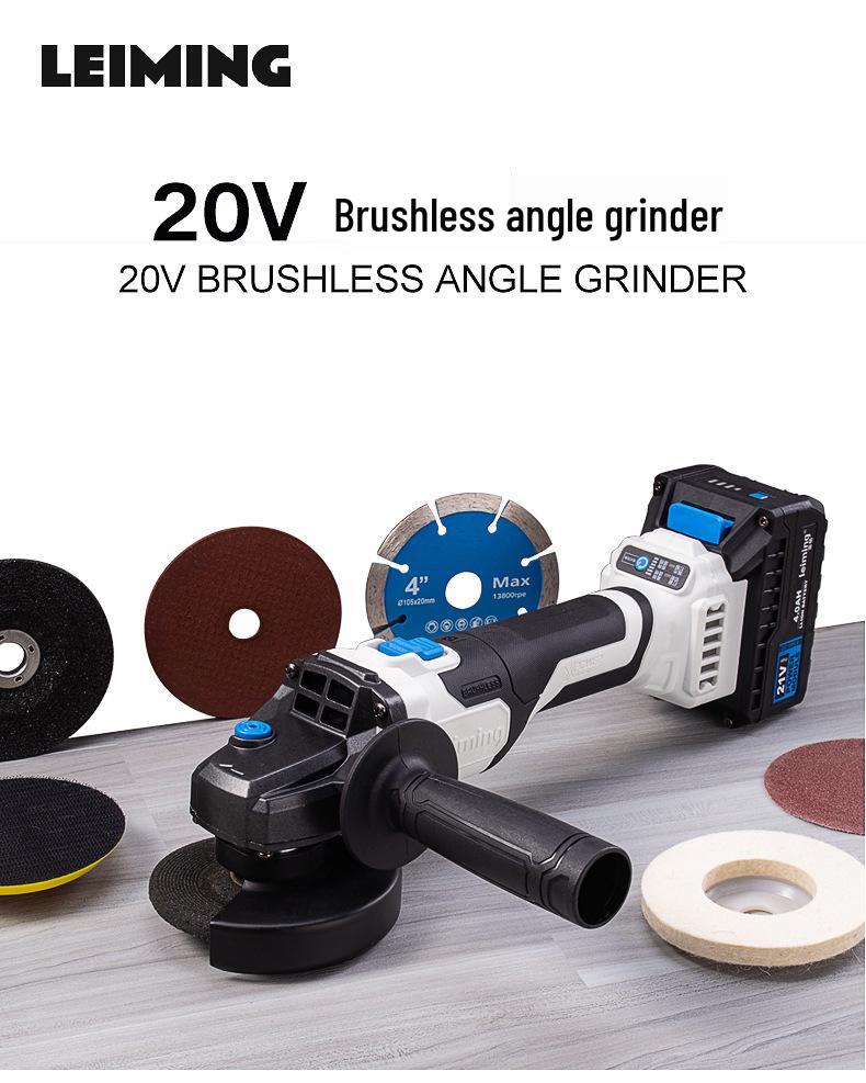 Leiming LS780 Akku-Winkelschleifer bürstenlos mit Lithium-Akku zum Trennen, Schleifen und Polieren