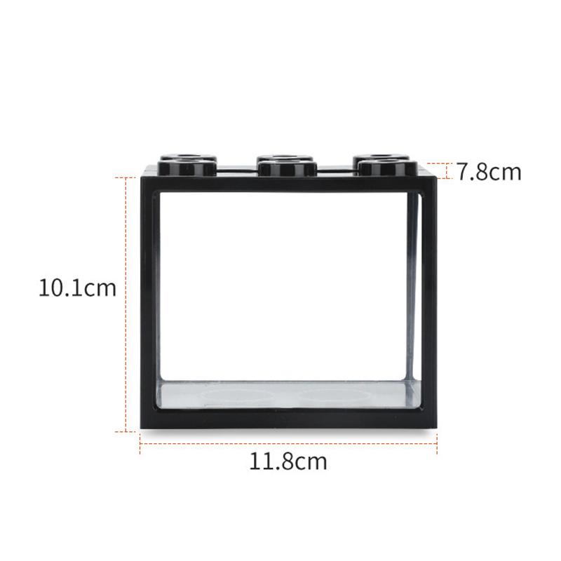 Aquarium Mini Fish Tank Reptile Pet Led Light Box Stackable Aquarium Cylinder Landscape Seaweed For Home Office Decoration
