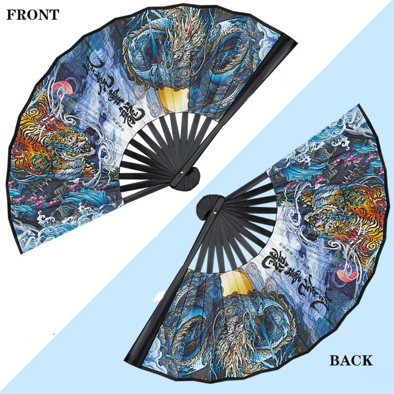 New Zodiac Signs Folding Fan Chinese Elements Auspicious Beasts Hand Fan Home Dance Decoration Daily Decorative Fan 26cm