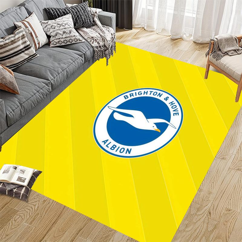 Brighton & Hove Albion Home Sofa Decoration for Living Room & Bedroom, Non‑Slip Play Flannel Floor Mat for Game Room