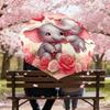 1PC Elephant Flowers Umbrella-8-Rib Reinforced, Automatic Open, Lightweight & Durable, Fashion Accessory for Outdoor, H0356