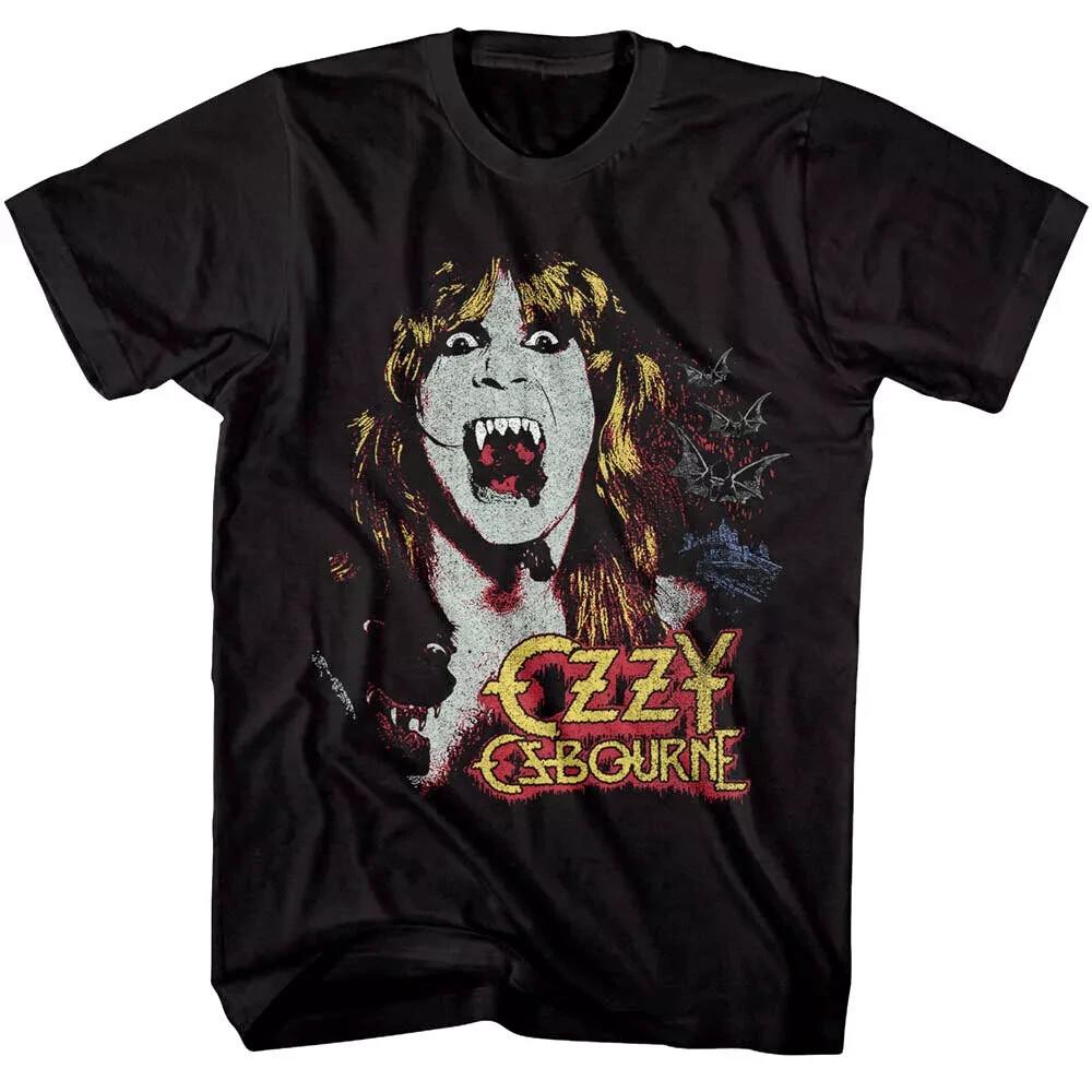 Ozzy Osbourne Vampire Bat Men T Shirt Black Sabbath Prince of Darkness Metal XL