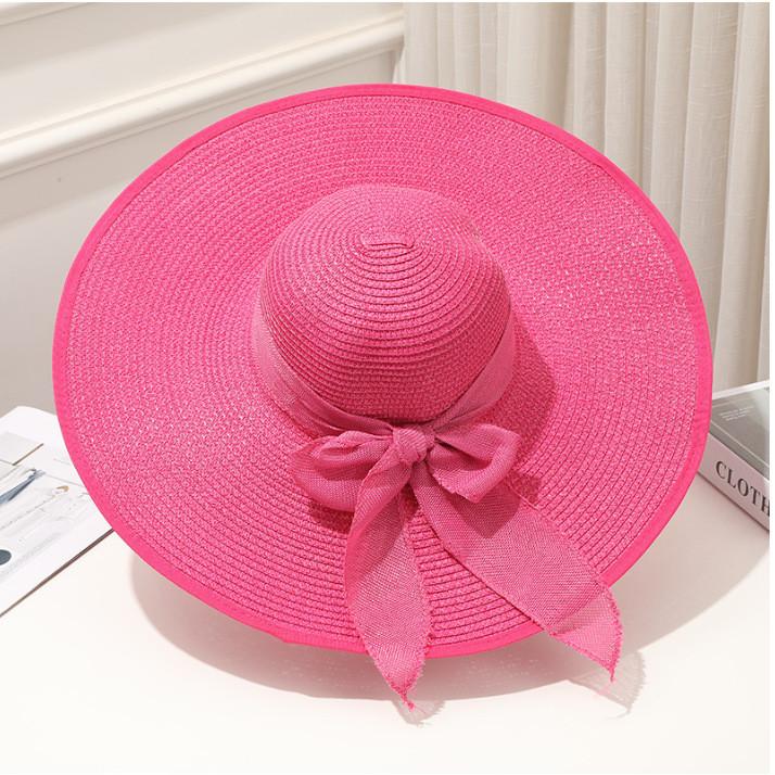 Large Edge Straw Hat With Sun Protection For Women Summer Beach Fashion