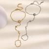 Simple Stainless Steel Boho Zircon Bracelet Sun-Shaped Interlocking Charm Hand Chain Stars Gold Metal Finger Bracelet Jewelry