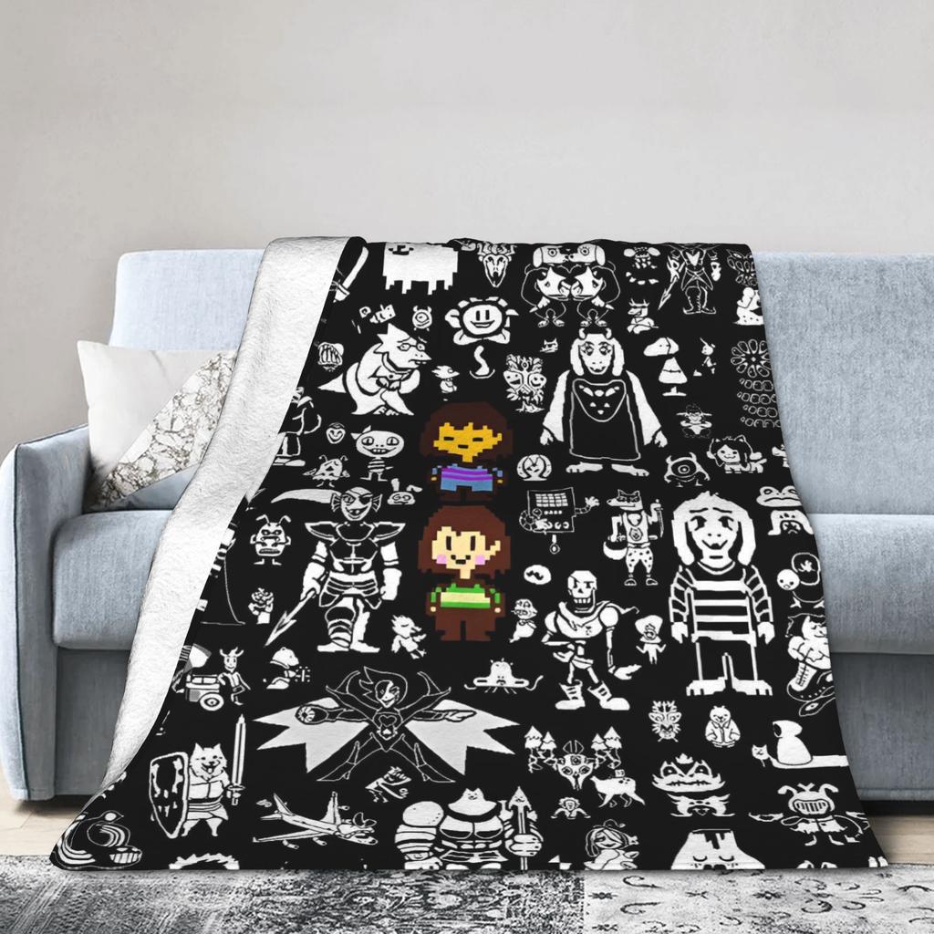 Deltarune Warme Weiche Decke Spiel Kinder Plüsch Überwurfdecke Grafisch Wohnzimmer Flanell Tagesdecke Sofa Bettbezug