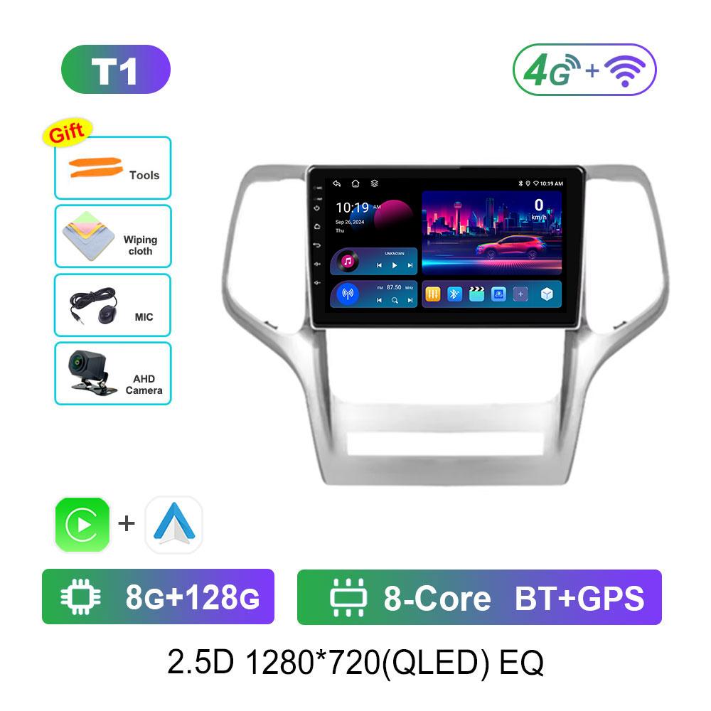 Bluetooth WiFi GPS Navigation Android System for Jeep Grand Cherokee 2008 - 2013 QLED Screen Car Radio Multimedia Player 4G