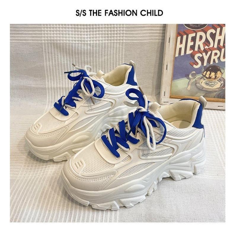 Printemps et Été Nouvelles Chaussures de Mode Polyvalentes à Semelle Épaisse Augmentant la Hauteur pour Femmes Célèbres sur Internet Chaussures Décontractées