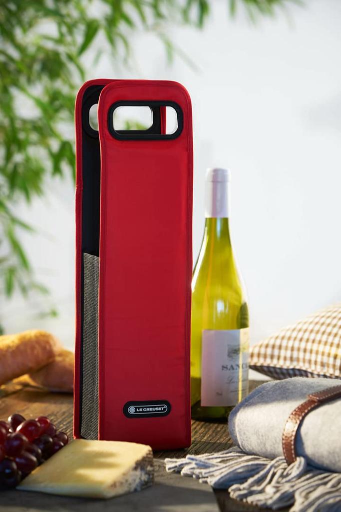 Le Creuset Wine Accessories Ice Cooler Sleeve Cherry Red Bag Type Portable Cooling Beaujolais Nouveau