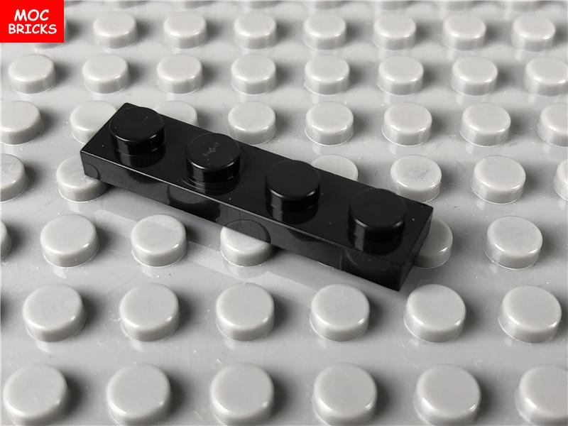 Non-Toxic 100Pcs/Lot Moc Bricks Plate 1X4 3710 Diy Assembled Particles Building Blocks Educational Figures Kids Toys