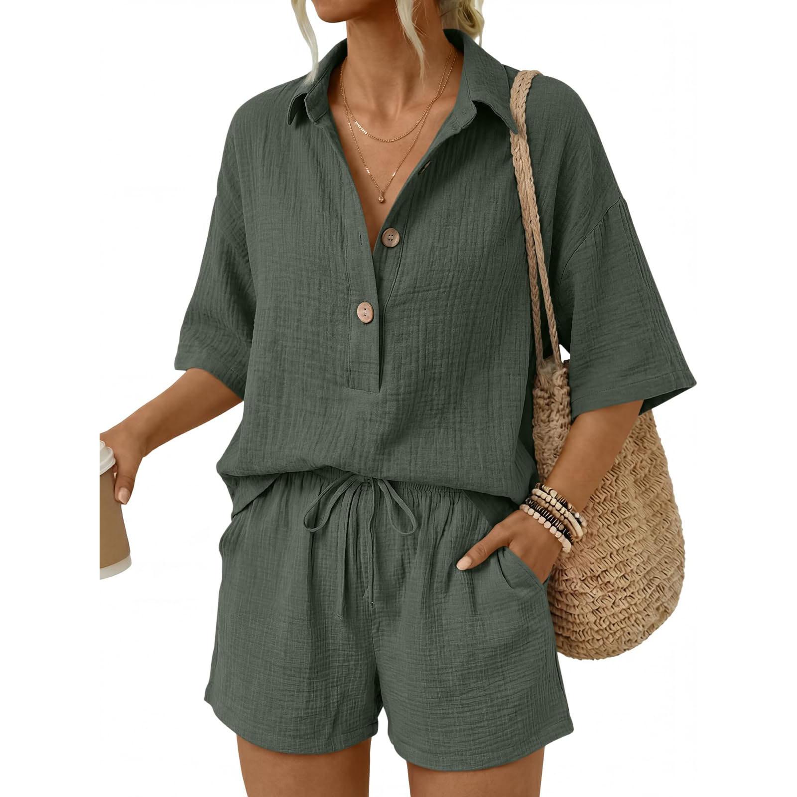 

Women s Loose Casual Suit XL зелений