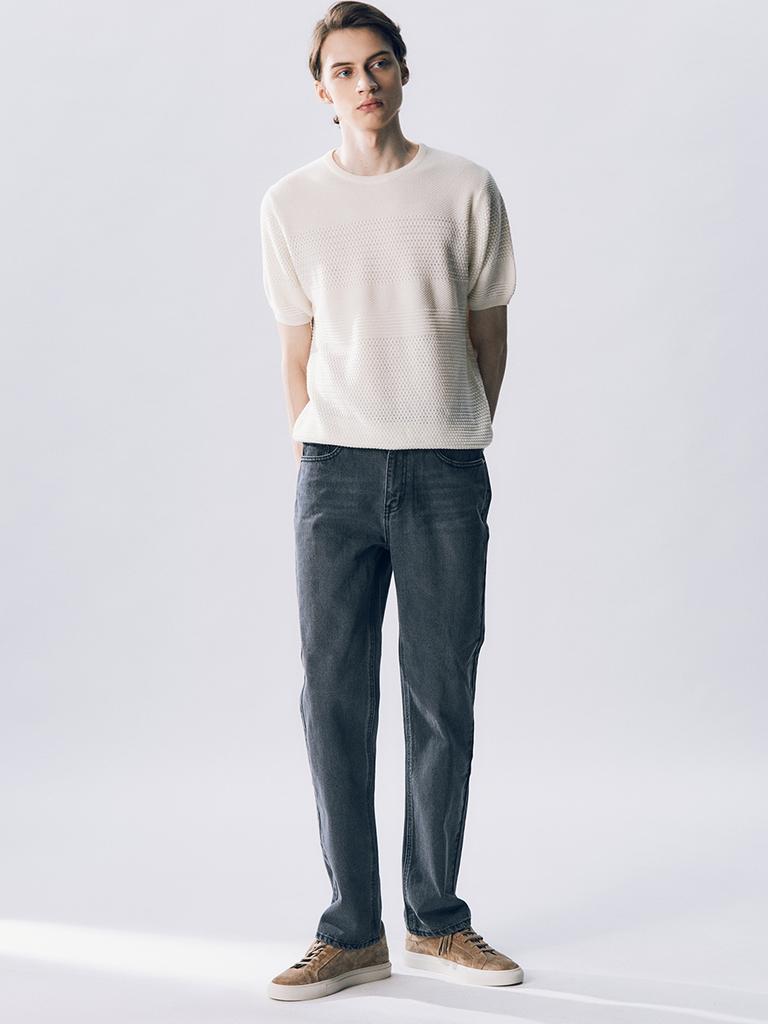 EDWARDMAX Fontana Short-Sleeve Knitwear Cream