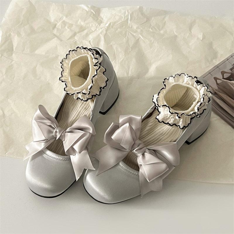 Fashion Pink Lolita Mary Janes Shoes Women Japanese Princess Kawaii High Heels Shoes Female Sweet Bow French Vintage Platform Shoes 2024