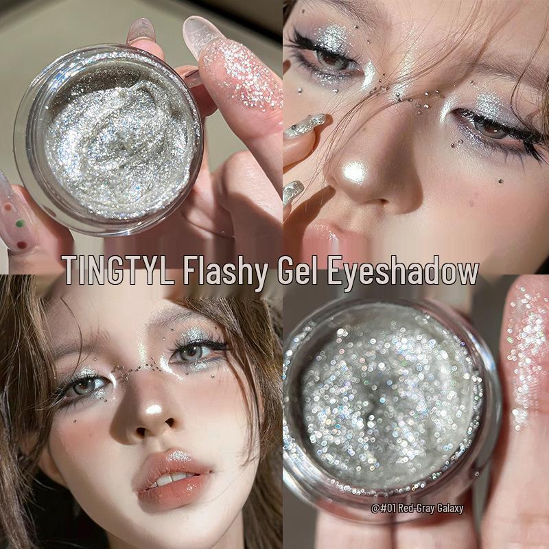 TINGTYL Five-Color Shimmer Jelly Eyeshadow & Pearlescent Liquid Highlighter - Long-Lasting, Non-Flaking Formula.