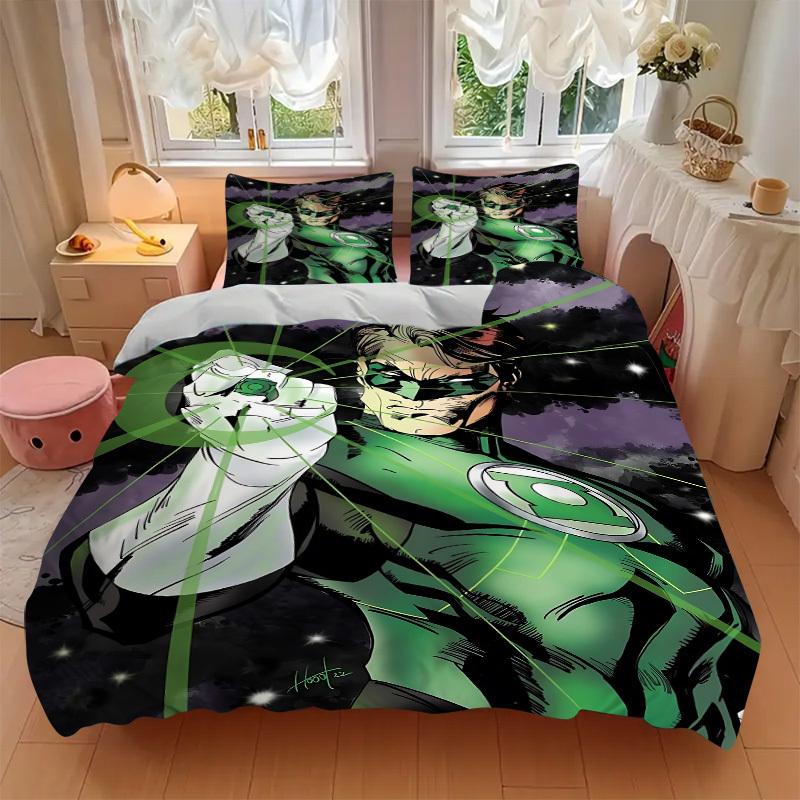 3pcs Green Lantern Cover Set,Soft Comfortable Duvet Cover,Guest Room (1*Duvet Cover + 2*Pillowcases, Without Core) yy251024113