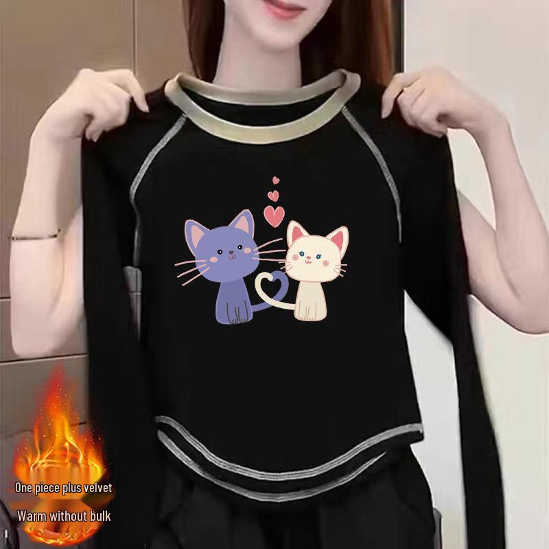 

Женская 2024 Новая Шикарная Двусторонняя Вельветовая Футболка с Длинным Рукавом для Осени/Зимы L (for 115-125 lbs)