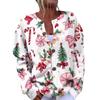 Women's Fashion Christmas Printed Long Sleeve Knitted Cardigan Button Down Jacket