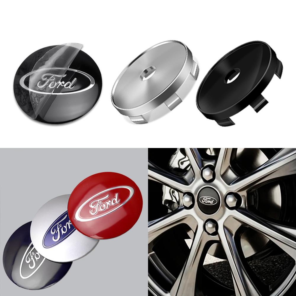 4pcs Car Auto Wheel Center Cover Badge Stickers Hub Cap Replacement For Ford Kuga Mustang S-MAX Transit Ranger Focus