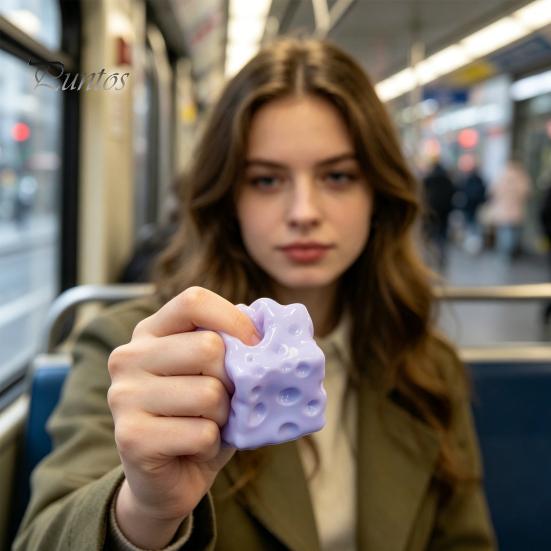 Tactile Fidget Toy Blueberry Cheese Squeeze Toy, Slow Rising Stress Relief for Rebound Kids Adults, Sensory Hand Exerciser Desk Decoration And Anxiety