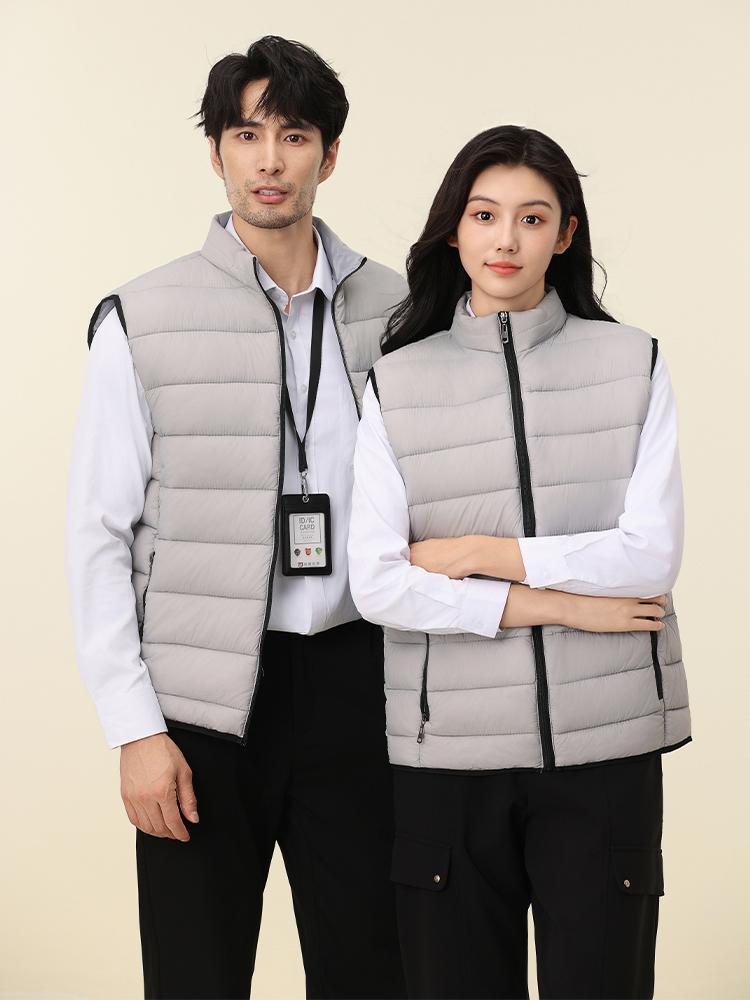 Unisex Stand-Up Collar Down Cotton Vest - Sleeveless Jacket for Outdoor Autumn/Winter Wear