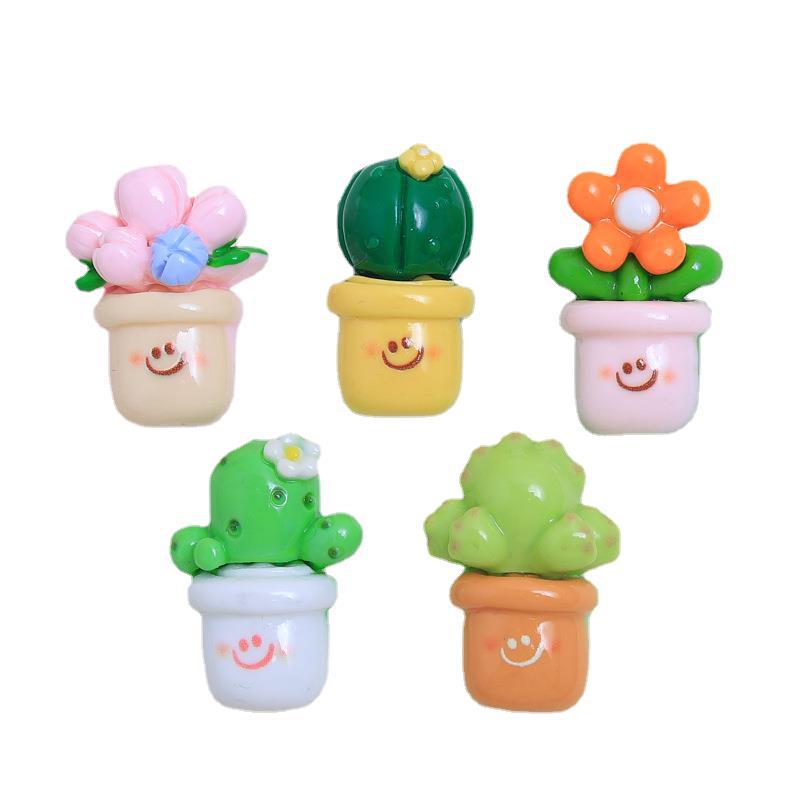 Cute Cartoon Plant Pot Resin Shoe Buckle & DIY Jewelry Hair Clip Accessories.