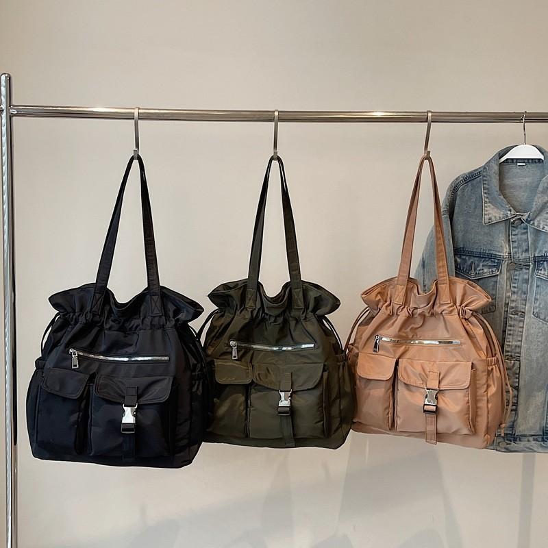 Simple Nylon Bag For Women With Soft Structure And Multiple Compartments For Everyday Carry