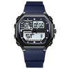 Sports Square Men Watch Waterproof LED Luminous Week Date  Wristwatch Silicone Strap Electronic Quartz Watches