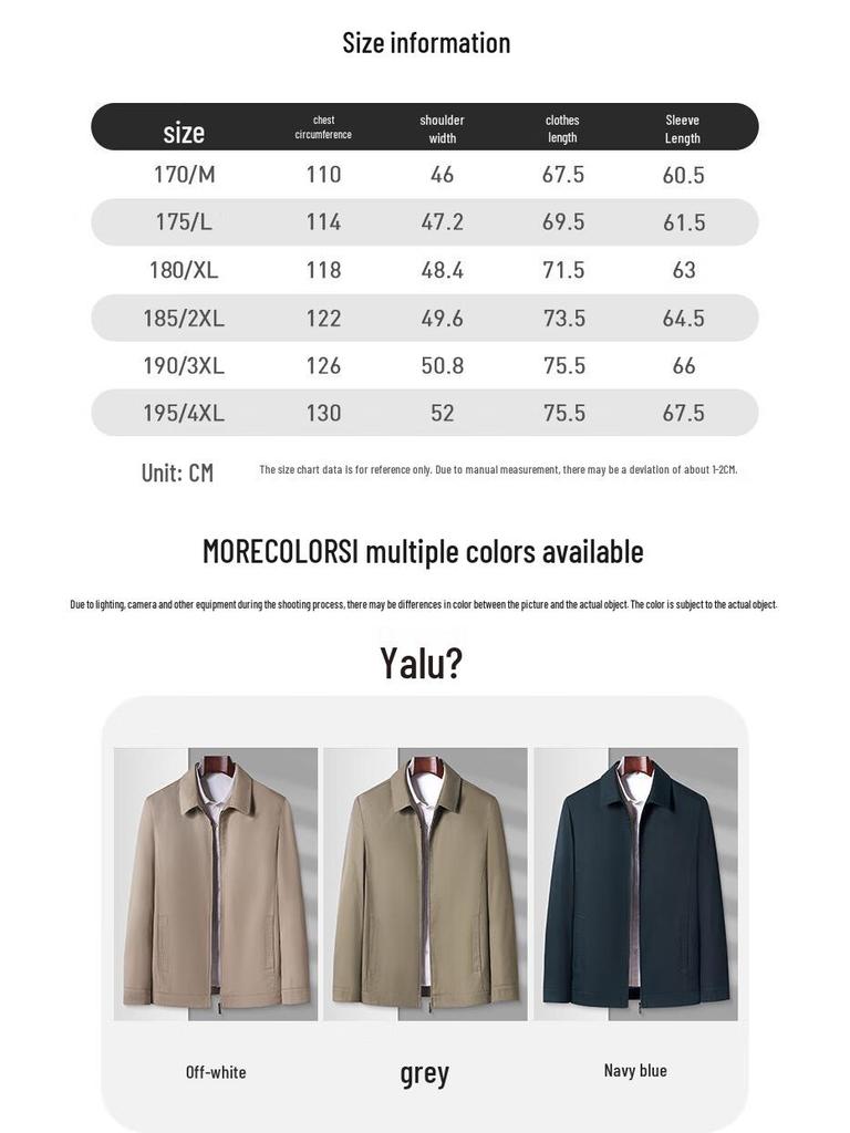Yalu Men's 100% Cotton Lapel Casual Jacket