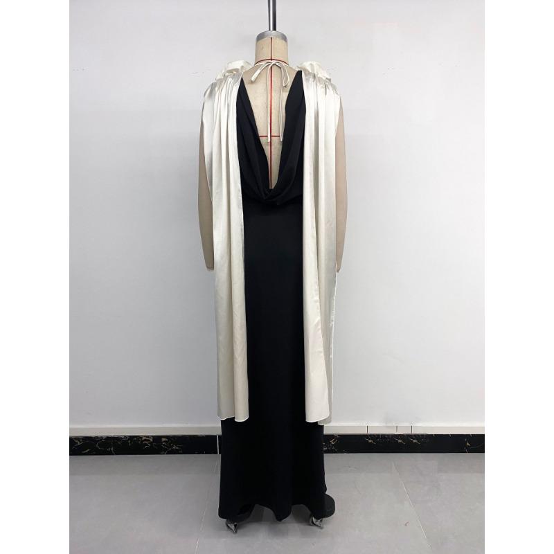 Dinner Wedding Party High Feeling Elegant Style V Neck Color Collision Sleeveless Dresses