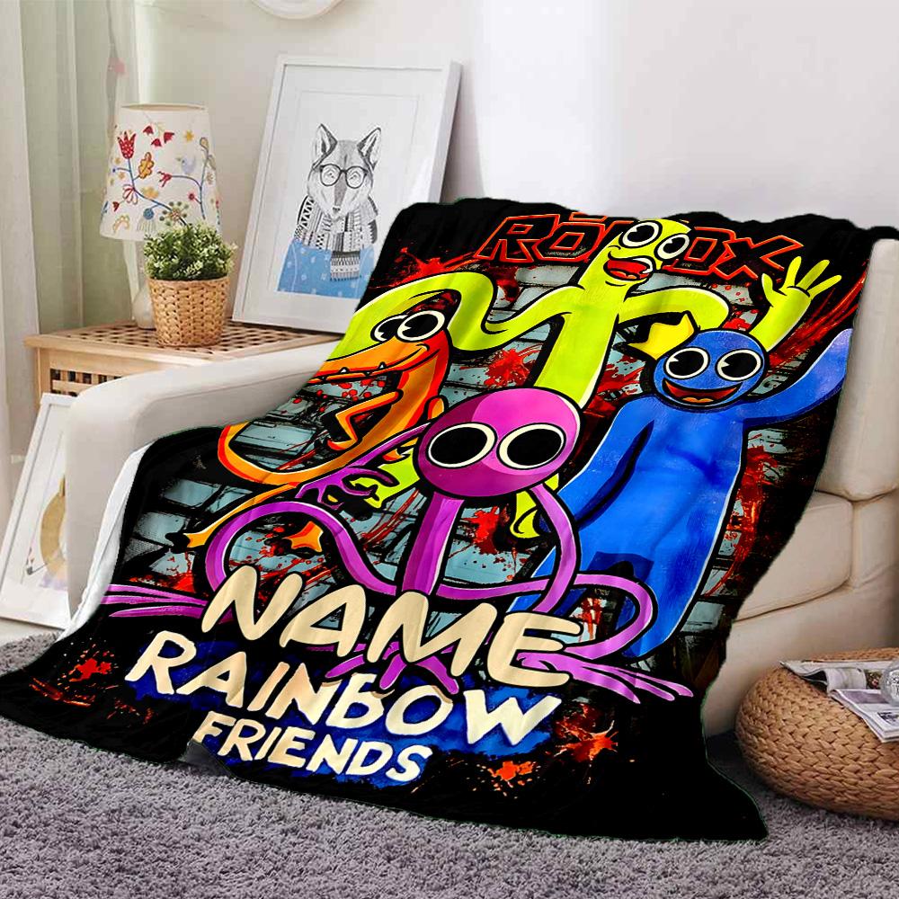 Customiz Name Personality Rainbow Friends Blanket Soft &Warm Sofa Office Bed Travel Lunch Break Blanket, Gift Suitable All Seasons