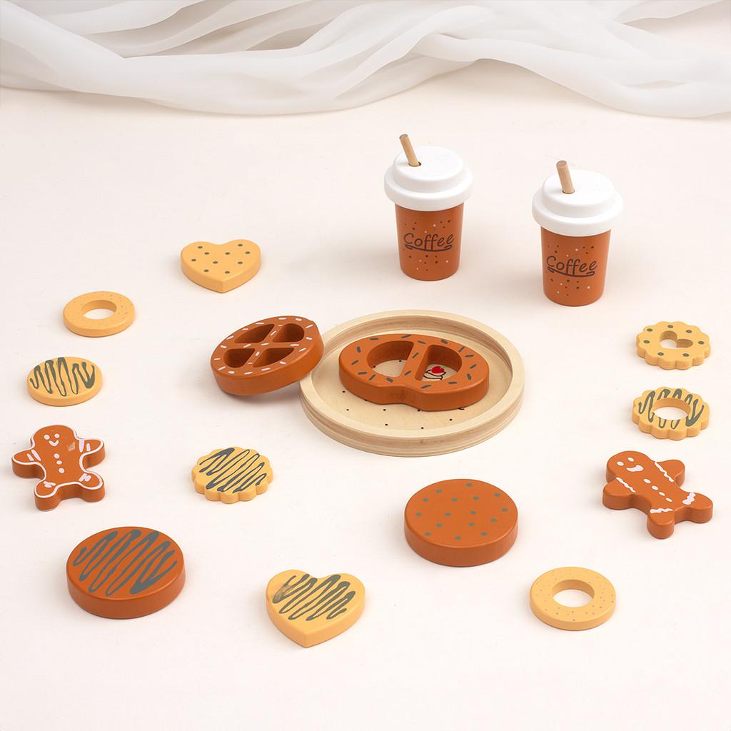 Wooden Funny Simulation Afternoon Tea And Cookie Coffee Children Toy Set