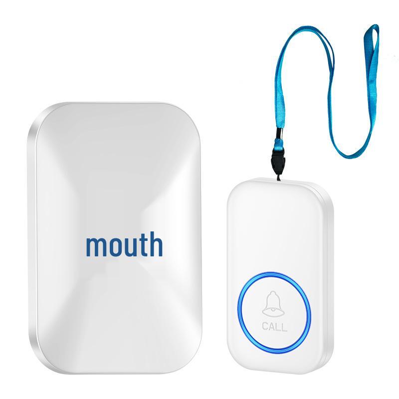 Elderly Wireless Call Button: Long-Range Bedside Pager for Caregiver Safety Button (White)