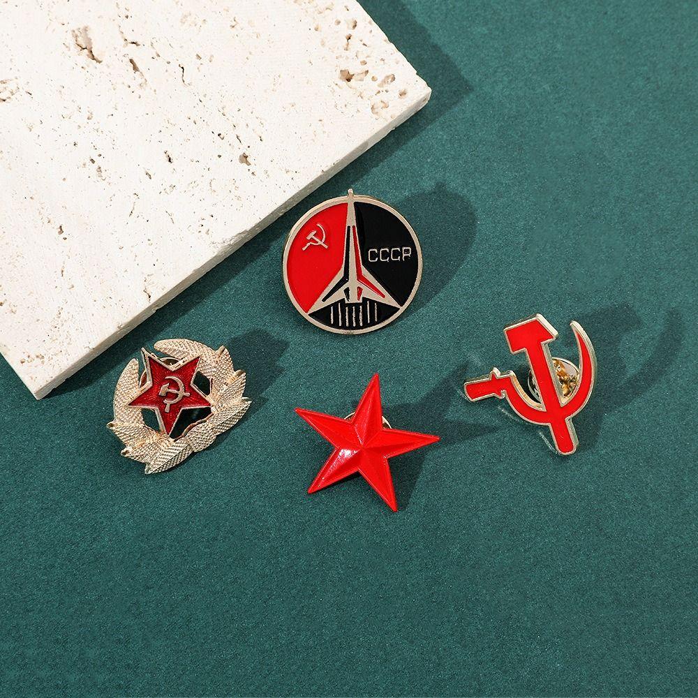 Russian Funny Cat Pins Russian Blue Cat Red Star Brooch Red Star Russian Pin Cat Lover Friends