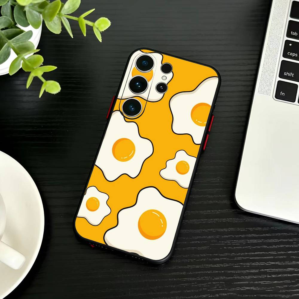 Fried Egg-ins Phone Case For Samsung S26,S25,S24,S23,S22,S21,S20,Plus,Fe,Lite,Others Black Cover