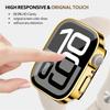 Glass+Case For Apple Watch 42mm 46mm 45mm 41mm 44mm 40mm Straight Edge Screen Protector Cover Case iWatch SE 3 6 7 8 9 10 11 7