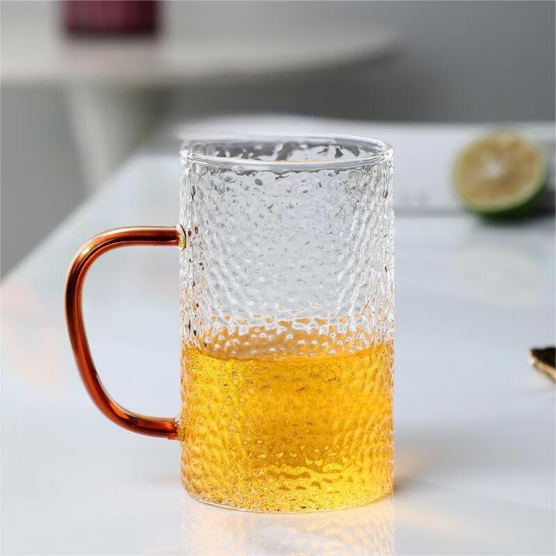 Creative Hammered Glass Water Cup with Handle