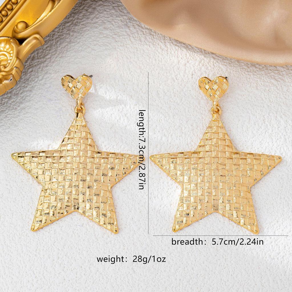 Hot Selling Personalized Fashion Trend Embossed Star Earrings Suitable for Women's Pendant Daily Party Wear