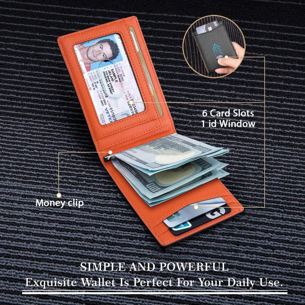 Carbon Fiber RFID Leather Wallet: Multi-Card Slot, Money Clip, Coin Purse, Anti-Theft, Men's Card Holder.